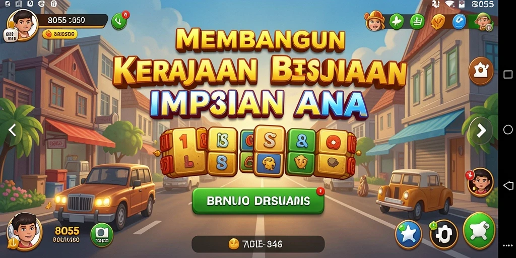 Tampilan menarik dari gameplay 8055 menunjukkan strategi bisnis yang seru.