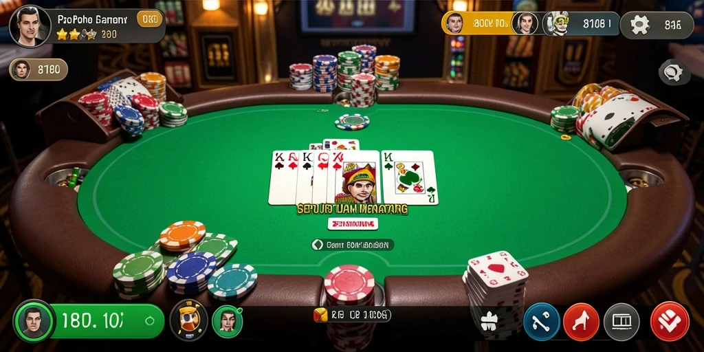 Tampilan menarik dari gameplay Poker di 8180 yang mendebarkan.