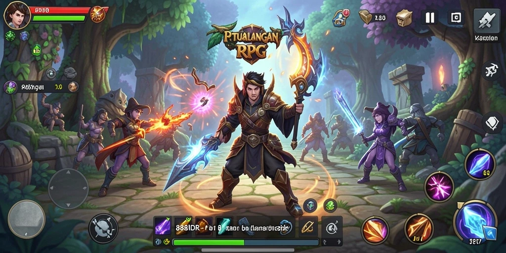 Tampilan gameplay RPG menarik di 888IDR dengan grafis memukau.