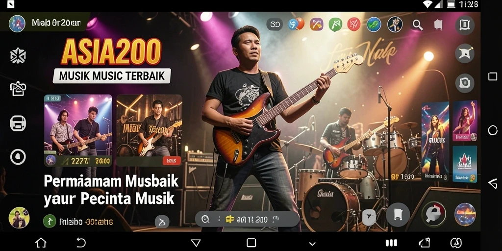 Tampilan gameplay ASIA200 yang menampilkan pemain menikmati musik.