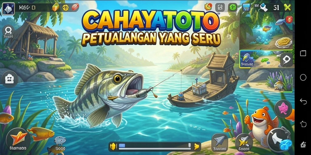 Menampilkan permainan memancing yang seru di CAHAYATOTO.