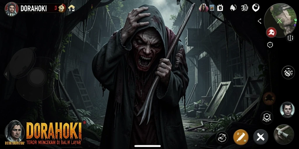 Gameplay DORAHOKI yang menyeramkan dan penuh ketegangan.