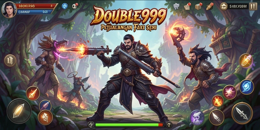 Screenshot gameplay <strong>DOUBLE999</strong> menampilkan aksi pertarungan yang penuh adrenalin.