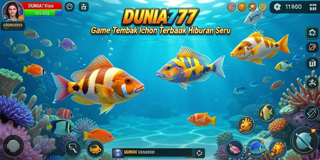 Screenshot gameplay menampilkan aksi menembak ikan yang mendebarkan.