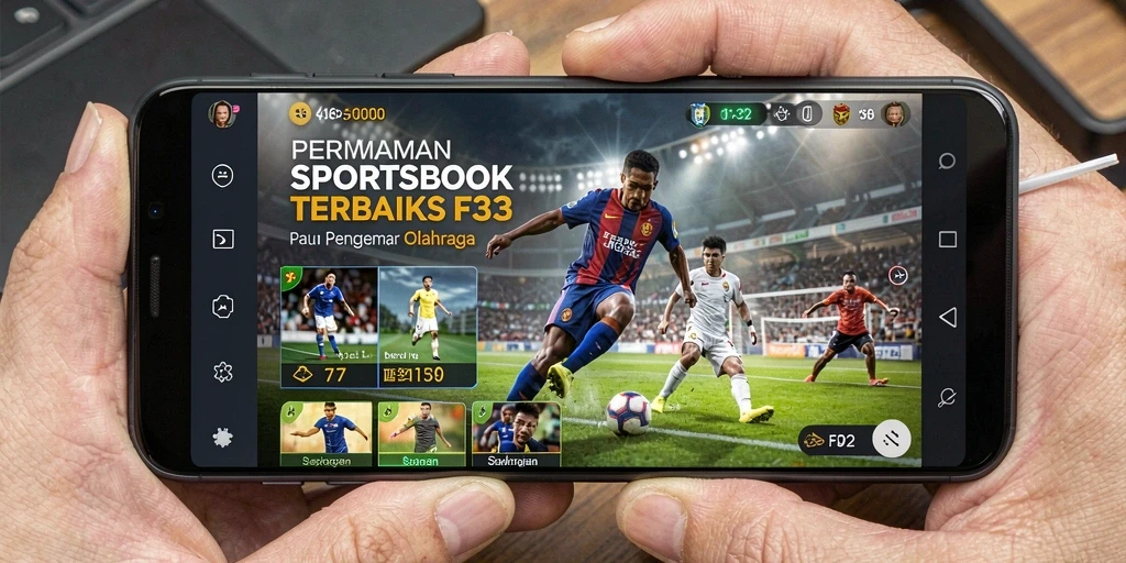 Screenshot F32 menampilkan antarmuka taruhan olahraga yang dinamis.