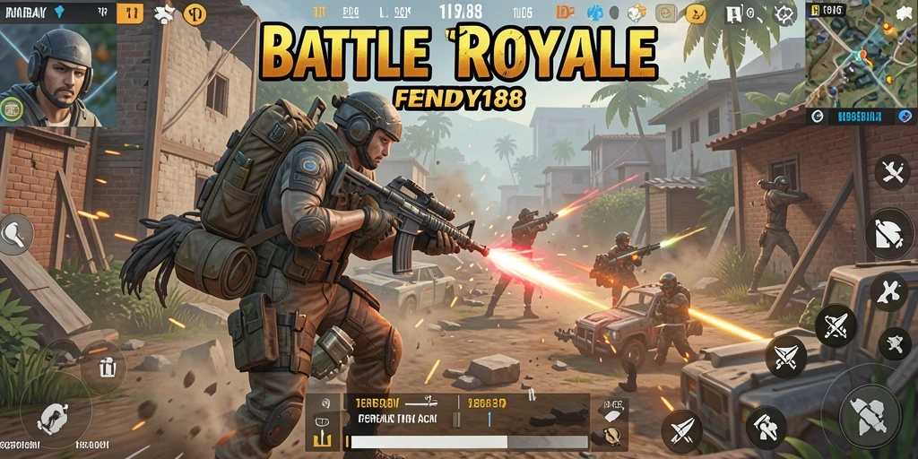Tampilan utama gameplay FENDY188 dalam aksi Battle Royale.