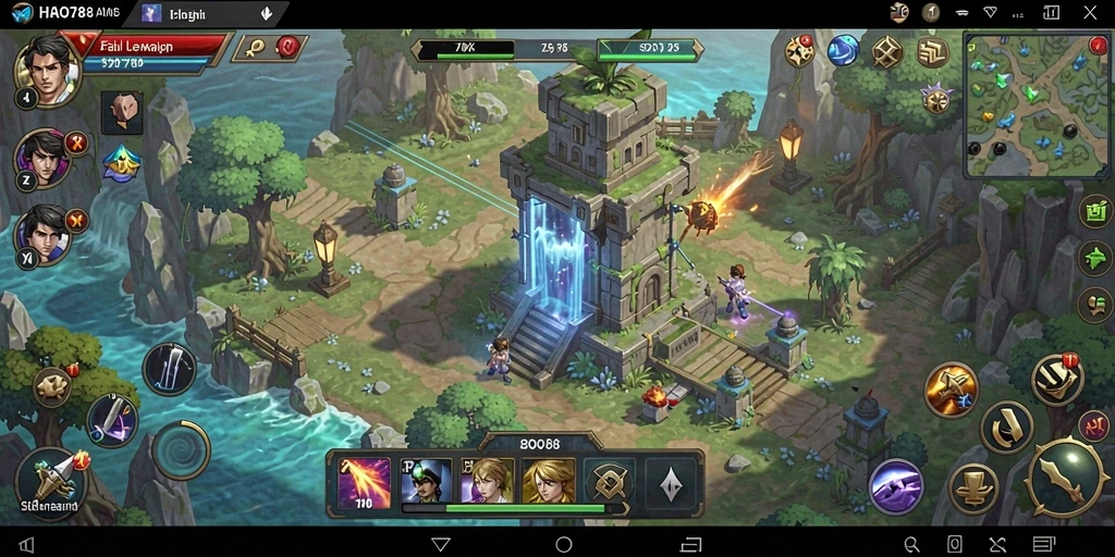 Screenshot menampilkan aksi pertahanan menara dalam HAO788.