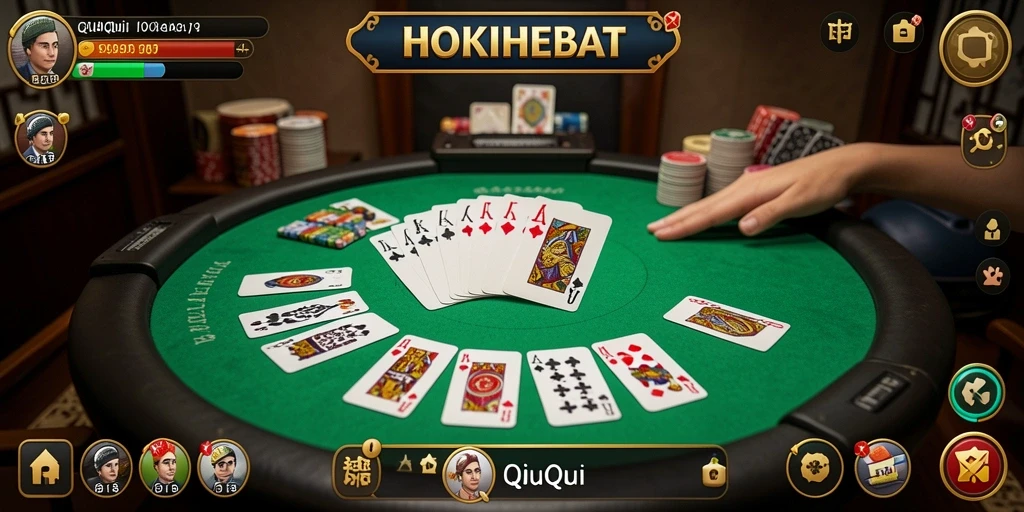 Tampilan menarik dari gameplay HOKIHEBAT yang penuh strategi QiuQiu.