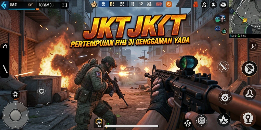 Tampilan gameplay seru dari JKTJKT, aksinya menegangkan dan mendebarkan.