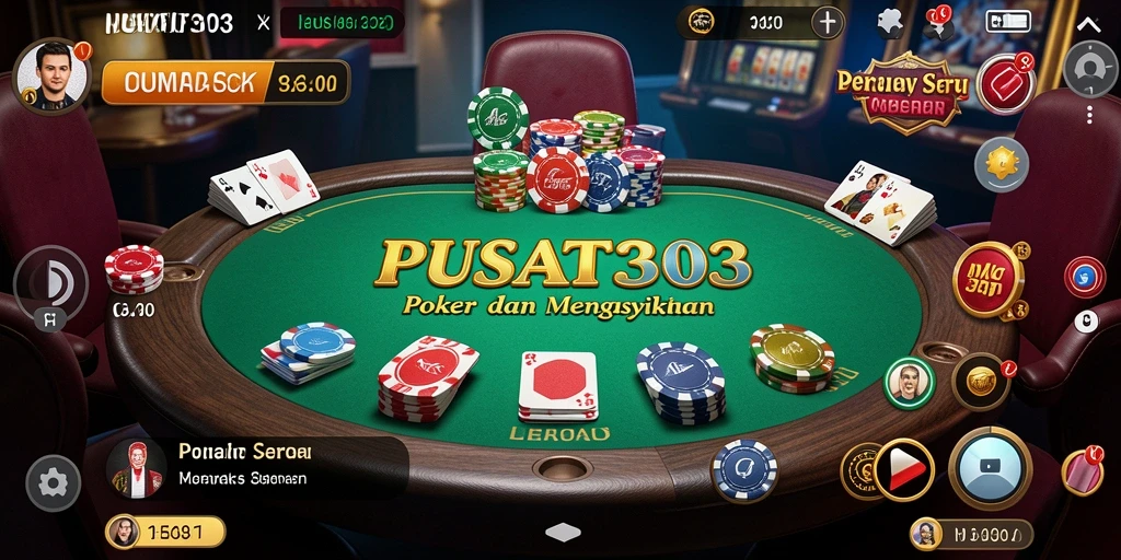 Screenshot PUSAT303 menampilkan gameplay Poker yang seru dan menantang.