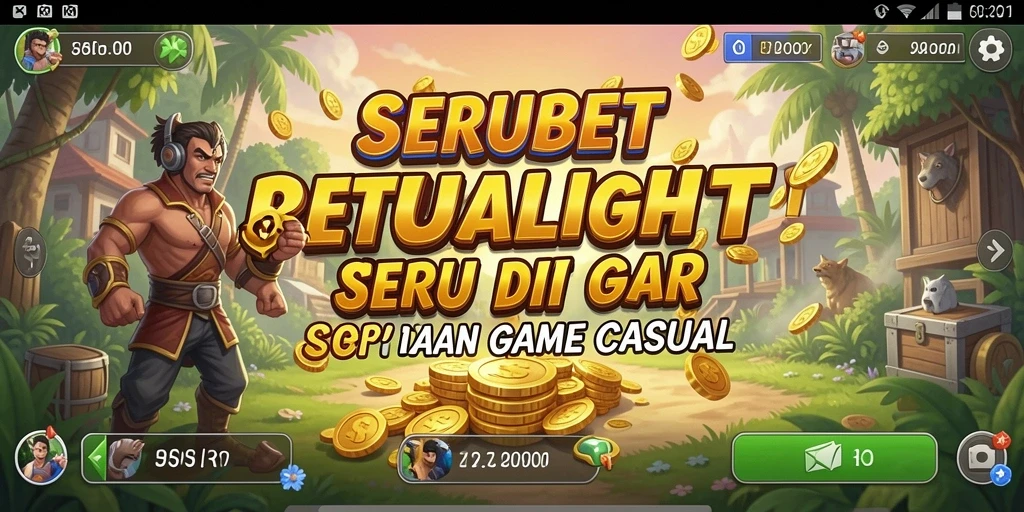 Screenshot SERUBET menunjukkan gameplay menyenangkan dan penuh warna.