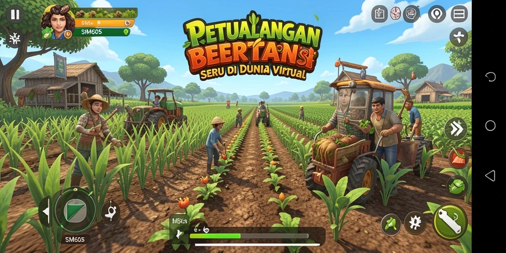 Tampilan gameplay SM605 yang mendebarkan dalam pengelolaan pertanian.