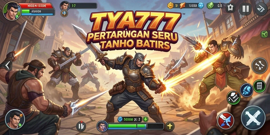 Screenshot menunjukkan momen seru di arena pertarungan TYA777.