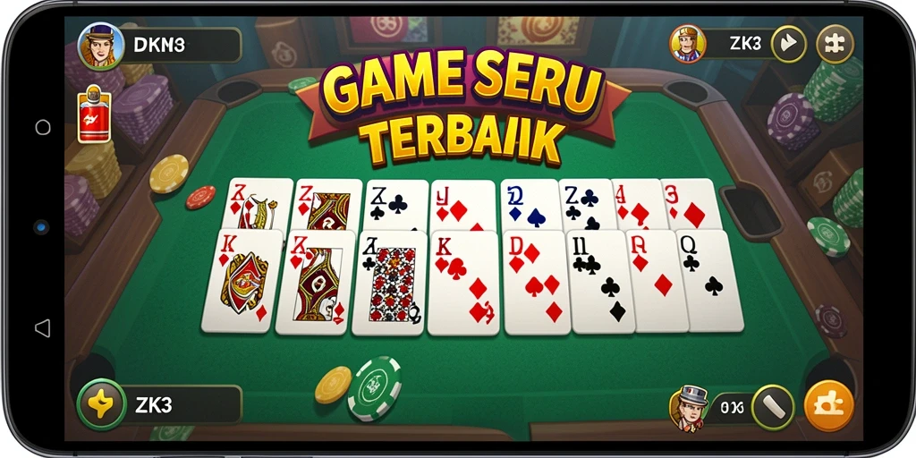 Gameplay menarik ZK3 dengan kartu domino yang dinamis.